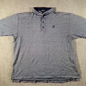 Ashworth Men’s Golf Polo Shirt Large Gray Blue Striped XL Lightweight Polyester